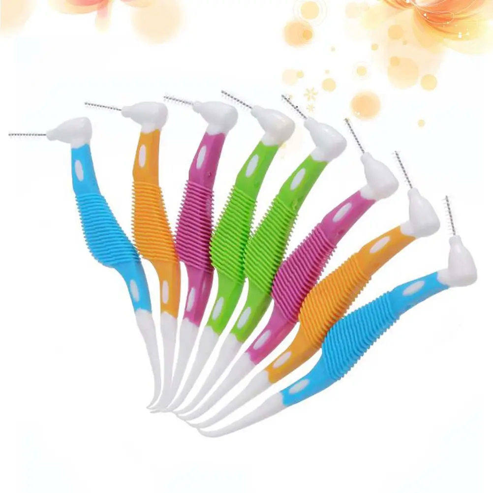 8Pcs Interdental Floss Brush Toothpick Cleaners Shape Oral Care Tool Removes Residue Freshens Breath Prevents
