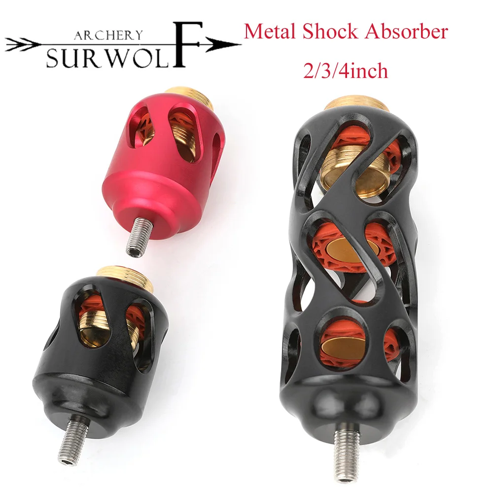 

1pc Archery Metal Shock Absorber Shock Damper 2/3/4inch Red/Black Vibration Reduction for Bow Stabilizer Balance Rod Accessories