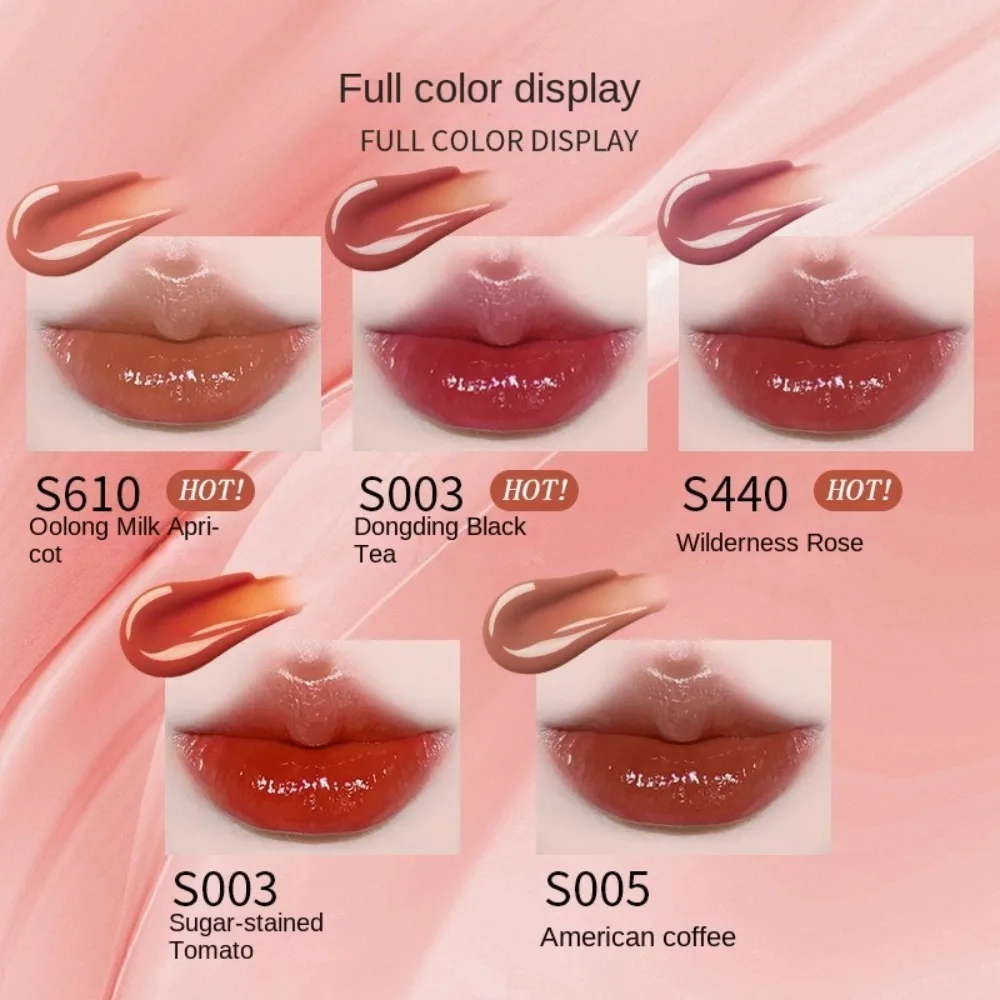 New Solid Jelly Lip Glaze Moisturising Pressing Mirror Lip Gloss Multiple Color Film-forming Lip Lines Makeups for Women Girls