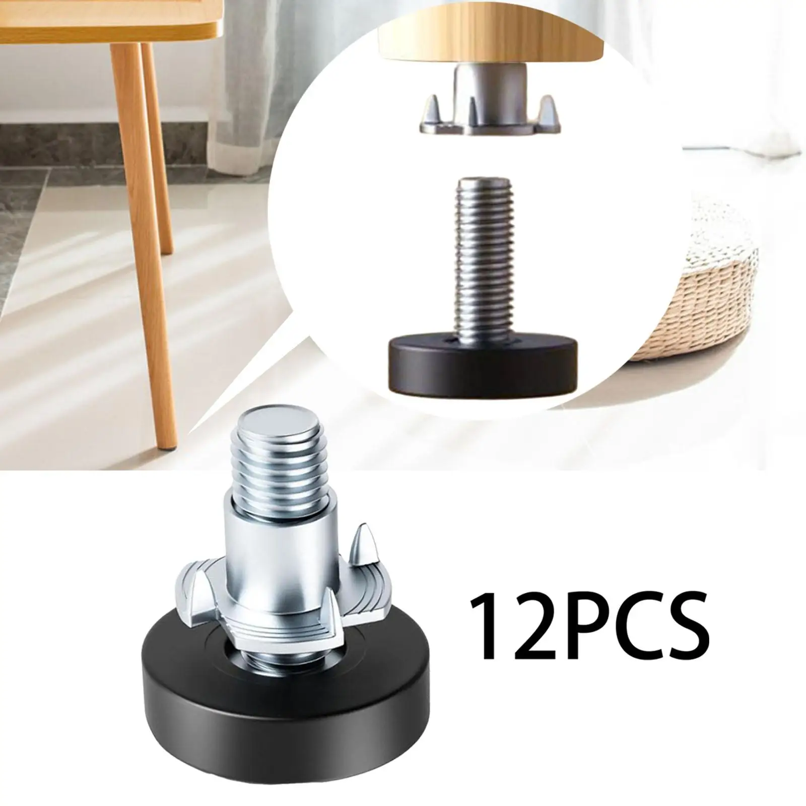 12 Pieces Adjustable Leg Levelers Furniture Levelers Furniture Levelers Table Feet for Desk Dressing Tables Kitchen Workbench