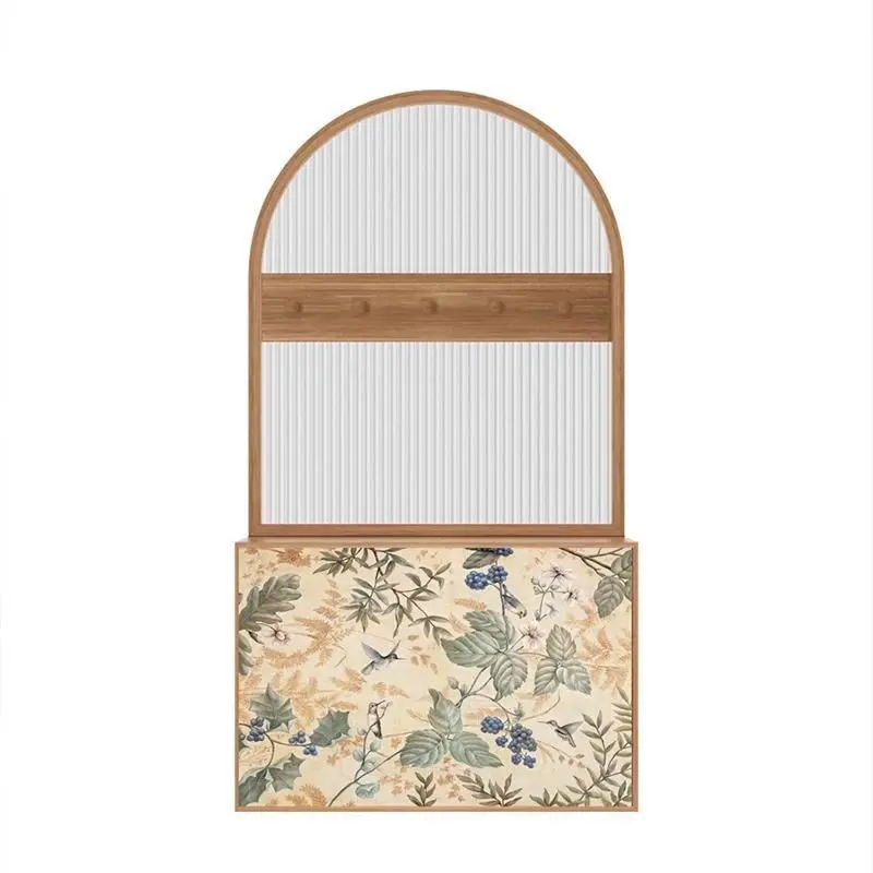 

French glass screen partition, living room entrance door entrance, household bathroom cover, decorative solid wood integrated