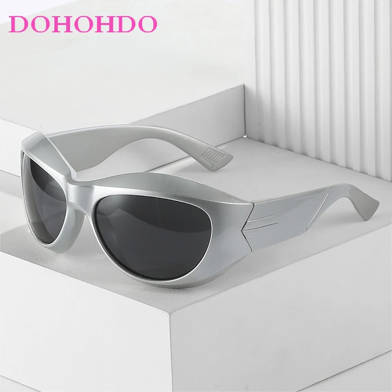 

Steampunk Cat Eye Sunglasses Goggles Luxury Brand Design Big Frame Sun Glasses Women Fashion Outdoor Cycling Shades Unisex UV400