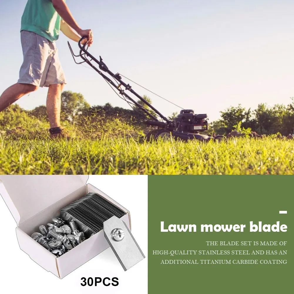 30PCS Lawn Mower Cutting Blades Set Stainless Steel Blade Replacement Parts Sharp for Husqvarna Automower/Gardena Lawnmower