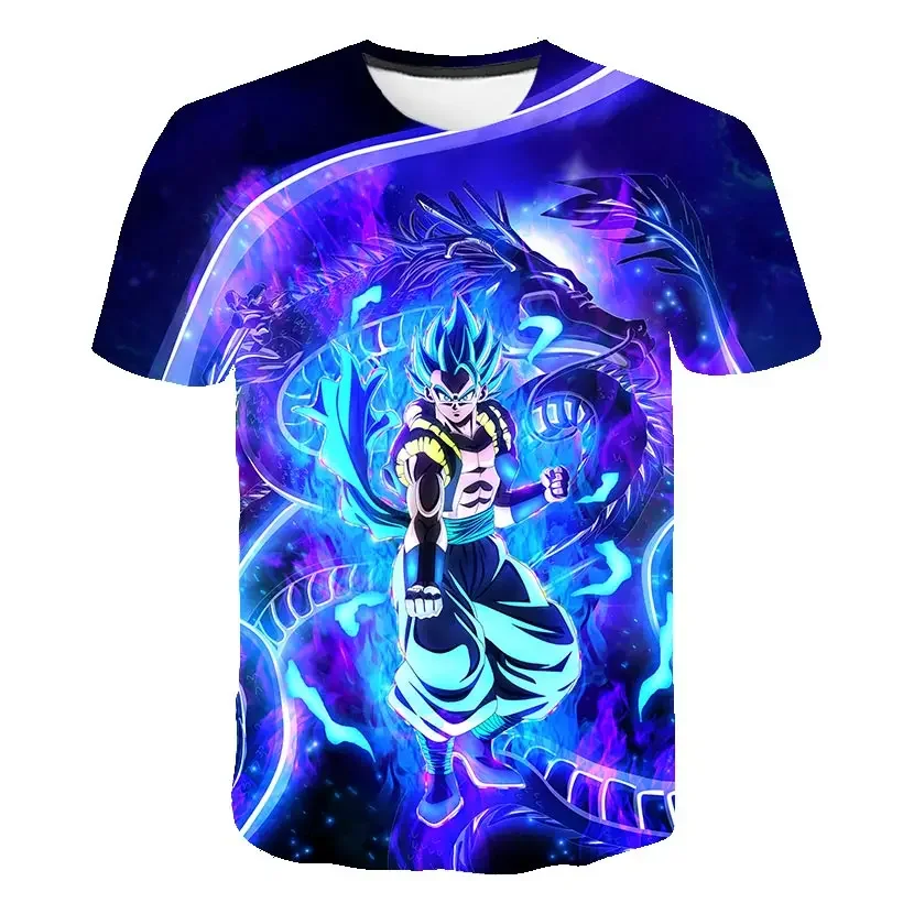 Spidermanes Anime Figures Son Goku Super Saiyan 3d Print T Shirts Boy Kids Clothes Short Sleeve T-shirt Kids Cool Casual Top