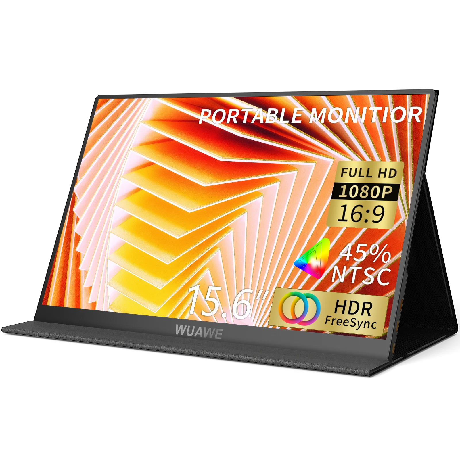 【セール中】WUAWE 15.6 インチ ポータブル モニター ラップトップ用、1080P 72 NTSC 100 sRGB USB C HDMI トラベル外部セカンドコンピュータ画面 HDR 付き