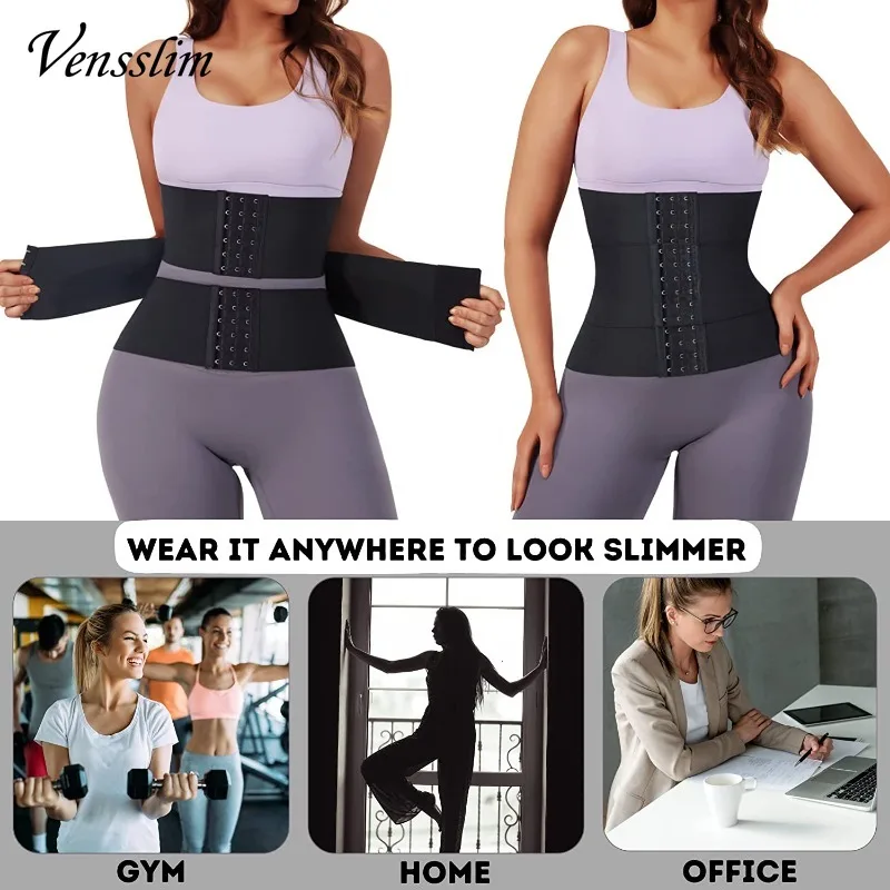 Vensslim Waist Trainer Women Corset Body Shaper Binders Belly Wrap Tummy Control Slimming Belt Weight Loss Sheath Modeling Strap