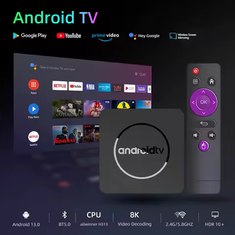Global Version Android13 Smart Android TV Box 4K Allwinner H313 2GB 16GB Dual 2.4G+5G Wifi Bluetooth Stream Media Player