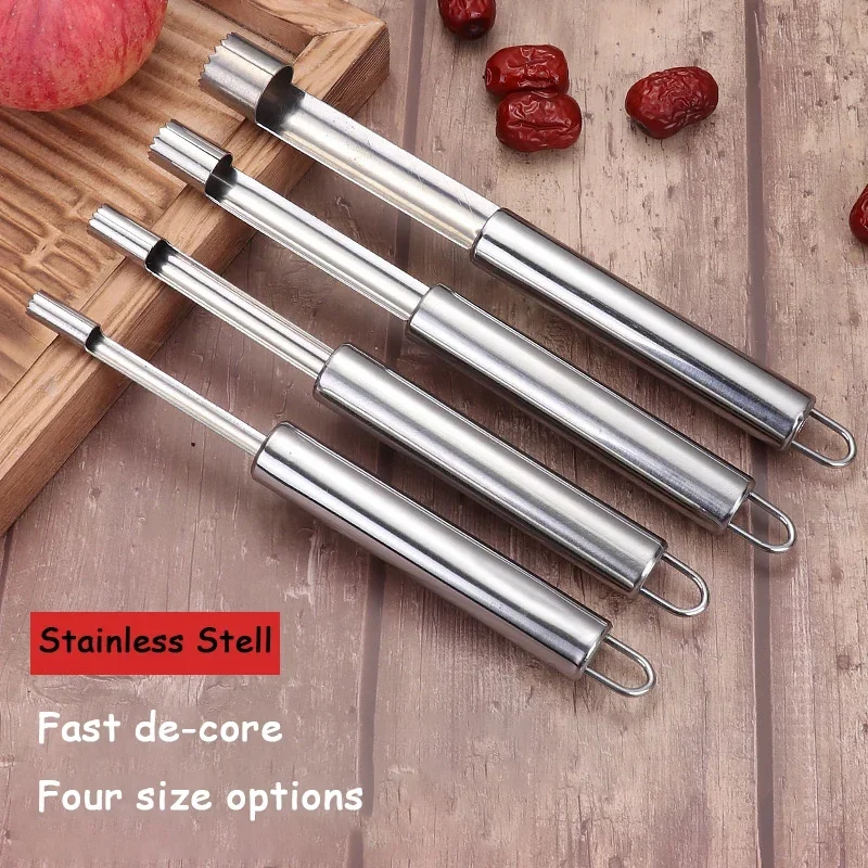 

1/4PCS Stainless Steel Fruit Corer Red Dates Cherry Apple Pear Corer Fruit Seed Core Remover Slicer Knife Fruit Vegetable Tools