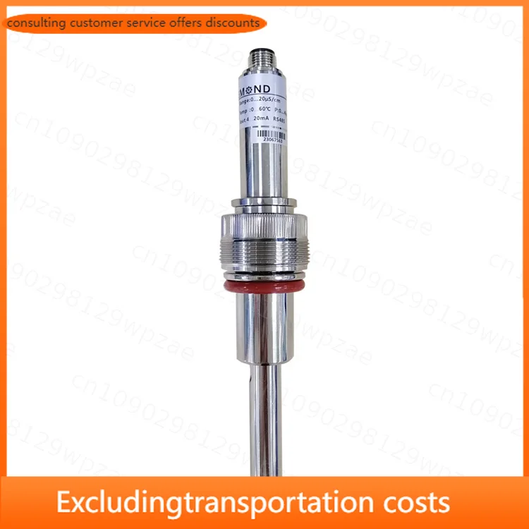 Durable Water Conductivity Sensor 4-20mA Flow-through TDS EC Sensor RS485 Output 0-20uS/cm Stainless Steel  for Pure Water