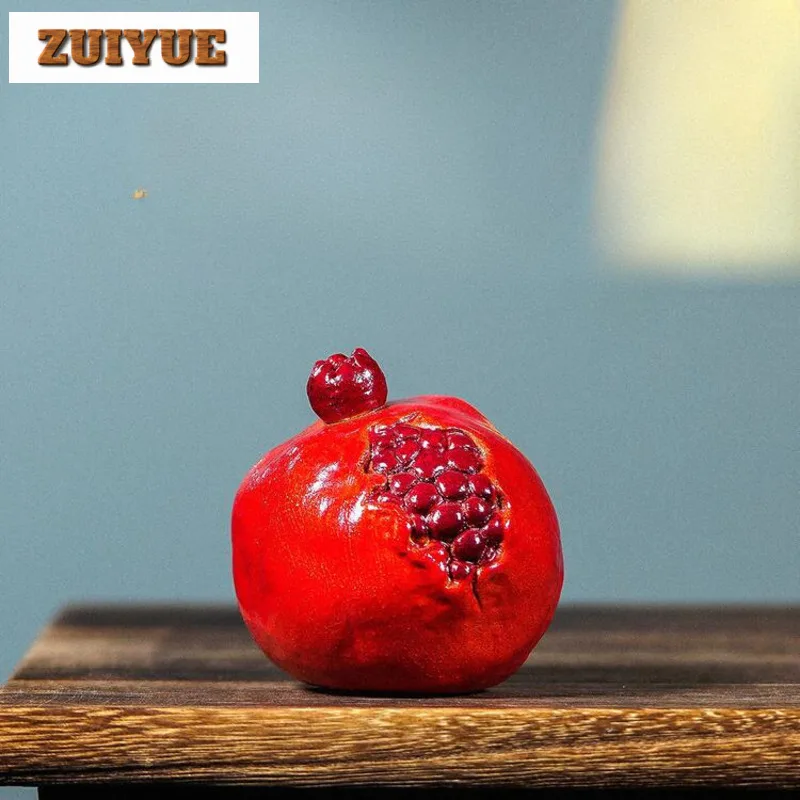 Yixing Handmade Change Color Pomegranate Purple Clay Tea Pet Retro Tea Games Tea Figurine Play Toys Tea Statue Ornaments Craft