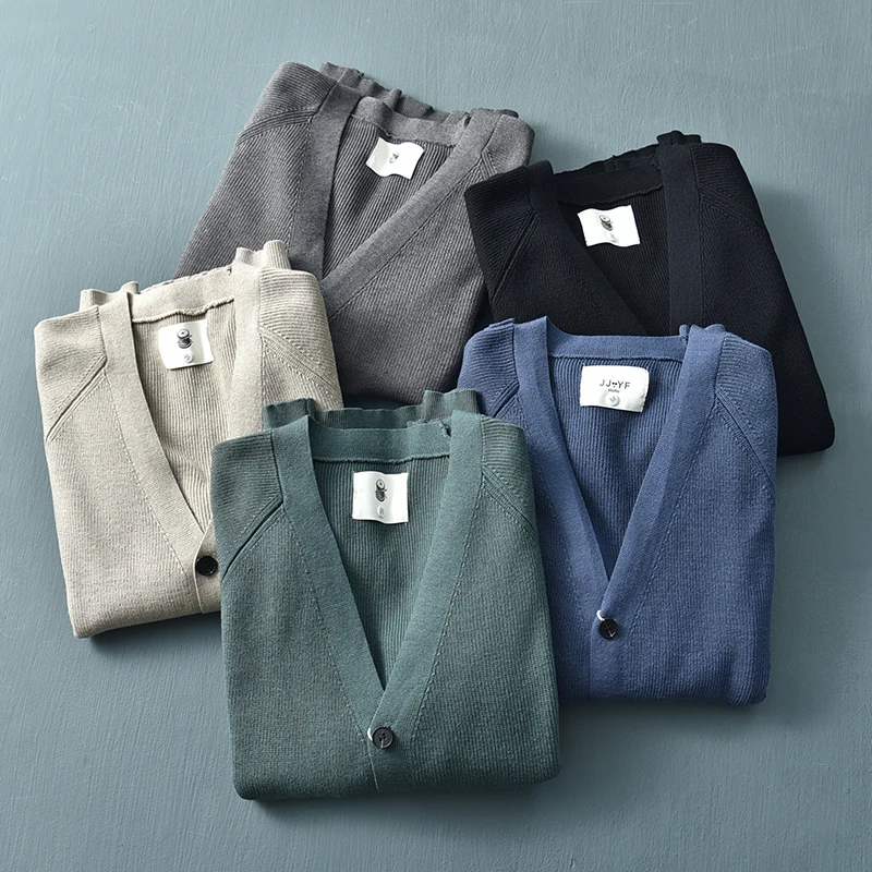 

Autumn and Winter New Japanese Retro Cardigan Sweater Men's Fashion Simple Long Sleeve V-neck Loose Casual Pocket Knitted Coat