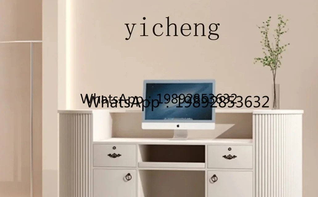 Curved Cashier Shop Small Beauty Salon Front Desk Counter Light Luxury and Simplicity Modern