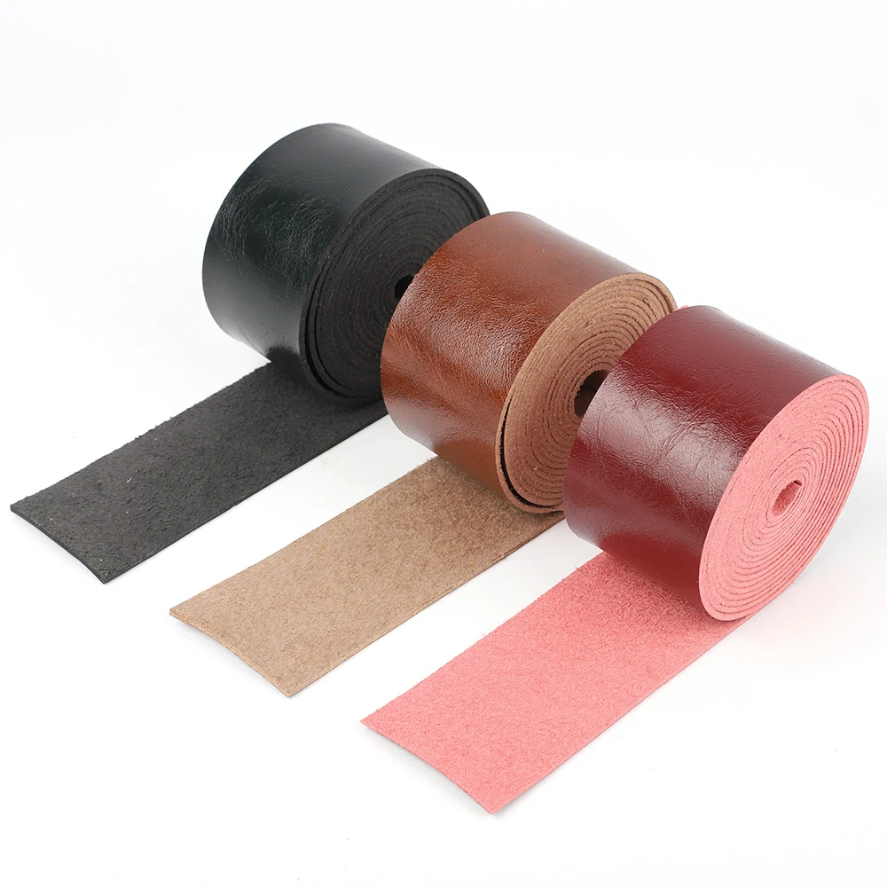 2Meters DIY Leather Strap Craft Strips for Leathercrafts Accessories Belt Handle Black Red Brown Bag Decor Jewelry Making Craft