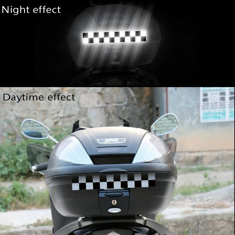 2pcs Car Reflective Tape Auto Safety Warning Sticker Reflector Protective Tape Strip Film for Trucks Auto Motorcycle Stickers