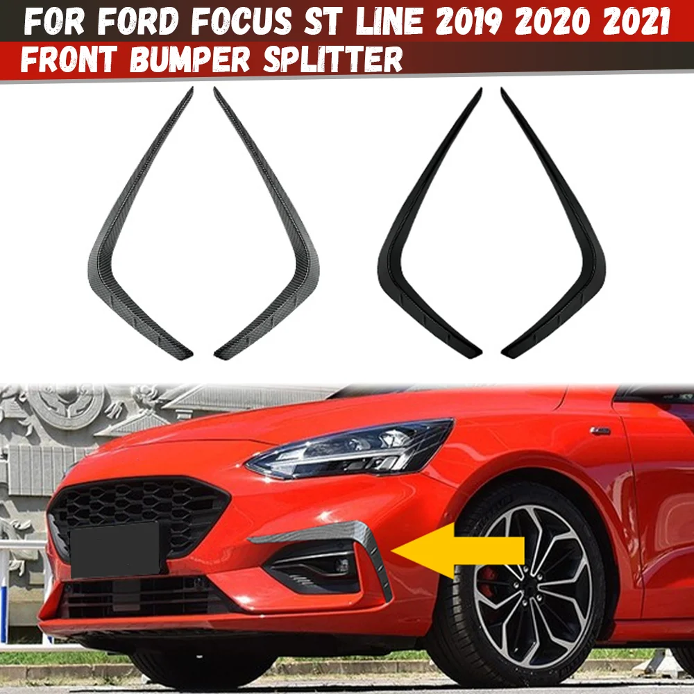 

Разветвитель переднего бампера для Ford Focus ST Line 2019-2021, противотуманный спойлер для бровей, декоративная отделка, комплекты диффузора для кузова
