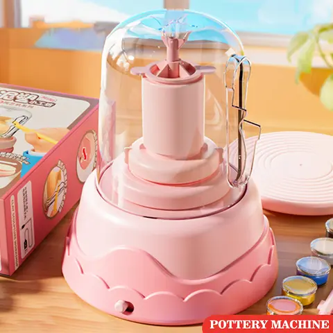 DIY 어린이 도자기 바퀴 키트 점토 페인트/성인을위한 도구 도자기 바퀴 어린이 교육 DIY 공예 장난감 아이 조기 학습 장난감