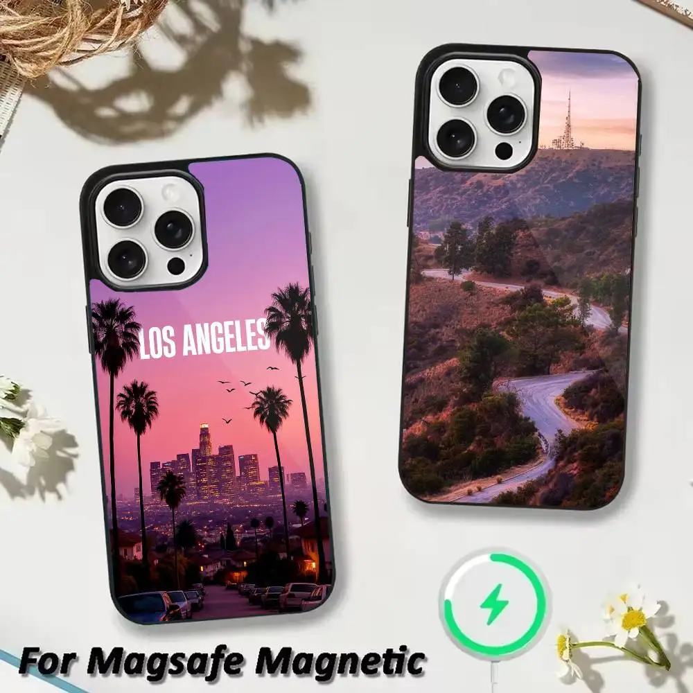 

Travel Los Angeles California Phone Case For iPhone 17,16,15,14,13,12,Plus,Pro,Max for Magsafe Magnetic Wireless Charging