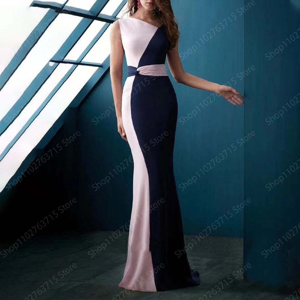 

Elegant Long Evening Dresses for Women V-Neck Floor-Length Mermaid Sweep Train Prom Party Wedding Gala Special Events Dress 2024