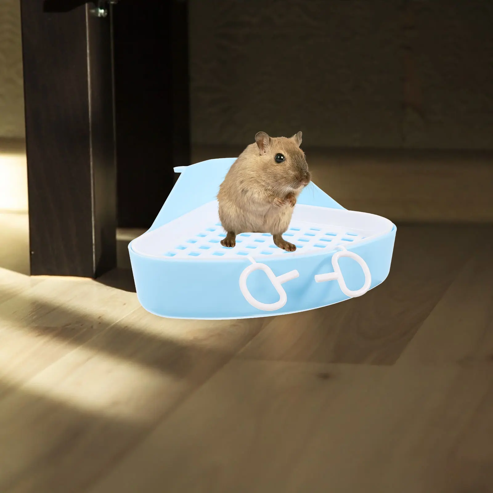 

2Pcs Small Animal Toilet with Detachable Plastic Litter Box for Pets Odor-Free Use Suitable Rabbit Cat Hamster Ferret Squirrel