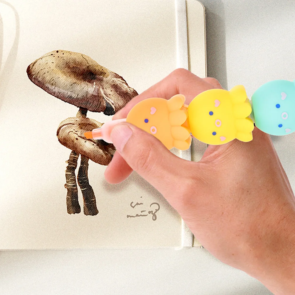2 Pcs Octopus Highlighter Highlighters Marker Pen Plastic Aesthetic Notes Adorable