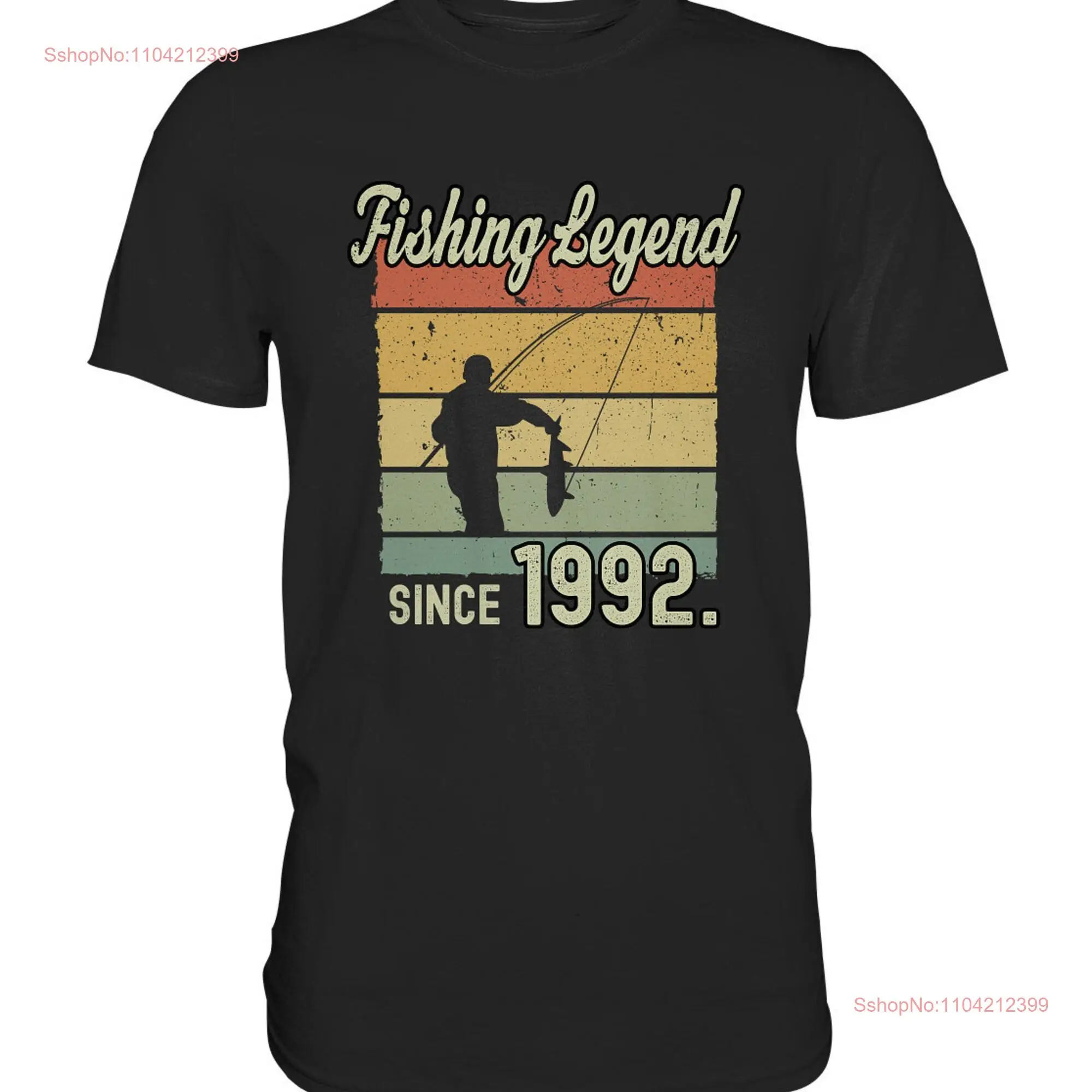 Retro 30th Birthday 30 Years 1992 Angler Fishing T Shirt long or short sleeves