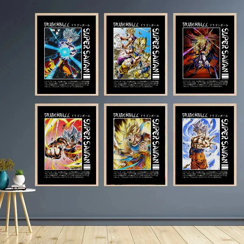 

Dragon Ball Canvas Painting Mural Goku Vegeta Print Classic Decorative HD Poster Children's Home Bedroom Wall Style Art Picture