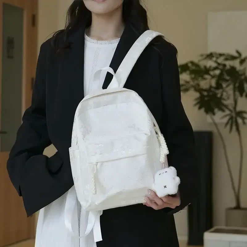 BOMO-Mochilas elegantes para mulheres, bolsa estilosa coreana, casual e versátil, estilo Ins rosa, mochilas de luxo para senhoras, moda colegial