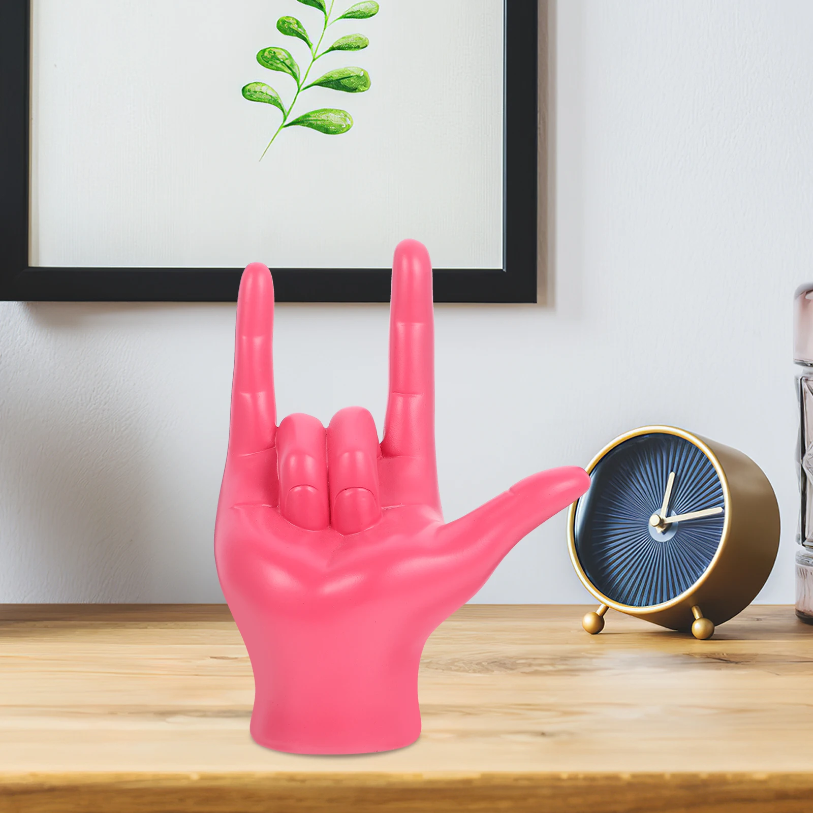 

Resin Hand Gesture Craft Minimalist Finger Statue Bedroom Study Room Bright Color Desktop Ornament Home Decoration
