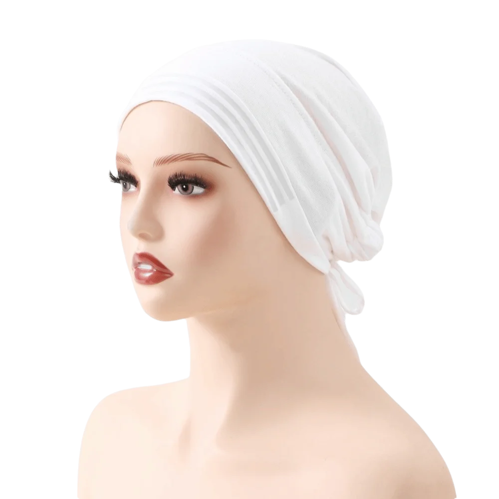 

Solid Color Muslim Hijab Cap Antislip Strips Instant Wear Inner Hijab Caps Stretch Material Breathable Undercap Scarf