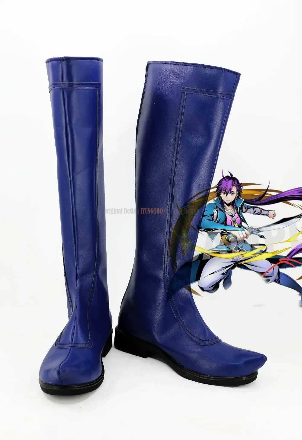 Sinbad Shoes Cosplay Magi The Labyrinth of Magic Sinbad Cosplay Boots Blue Shoes Long Boots Custom Made Any Size