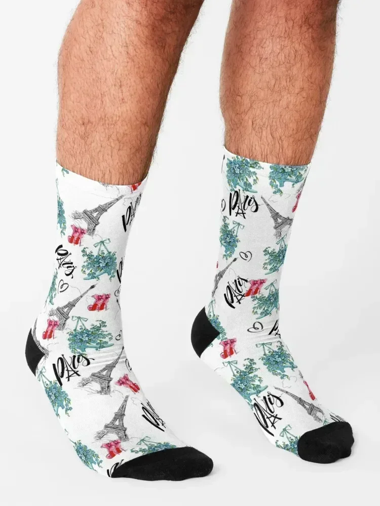 all-over Eiffel Tower print Socks designer brand moving stockings Christmas Toe sports Socks Women's Men's
