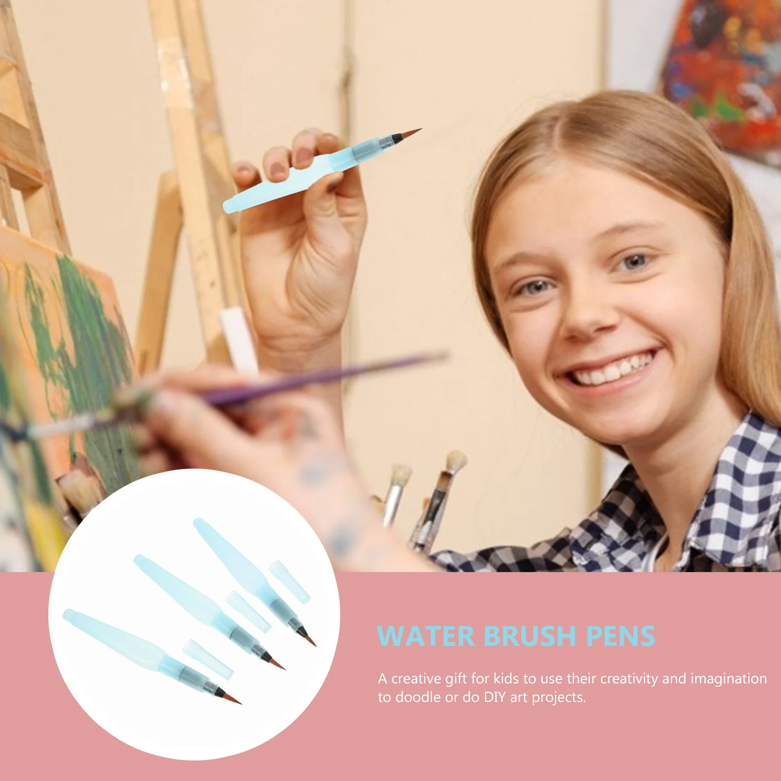 

6pcs Colorful Soft Pens Water Flow Control Smooth Grip For Kids Doodle Diy Art Projects Watercolor Brush Pen Painting Tool Art