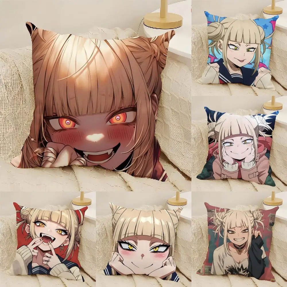My Hero A-Academia H-Himiko Toga Cushion Cover Natural Linen Organic Fabric Double-Sided Printing Sofa Home Decor Pillow Cover