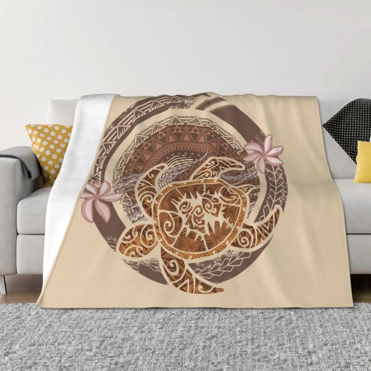 

Vintage Circular Samoan Turtle Dive Throw Blanket Sofa Giant Sofa Luxury Throw Quilt Blankets