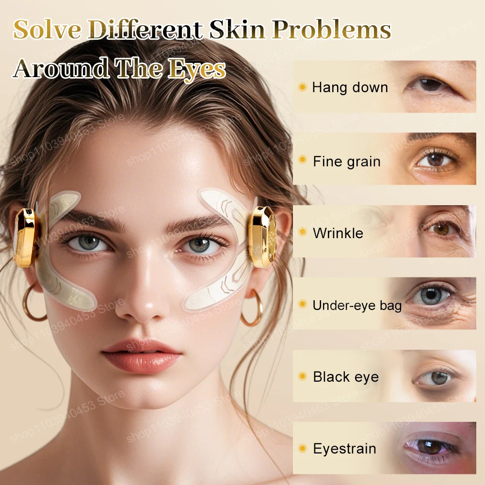EMS Eye Face Beauty Massage Muscle Stimulator Facial Lifting Anti-Wrinkle Reduce Dark Circles Eyes Swelling Forehead Care Device