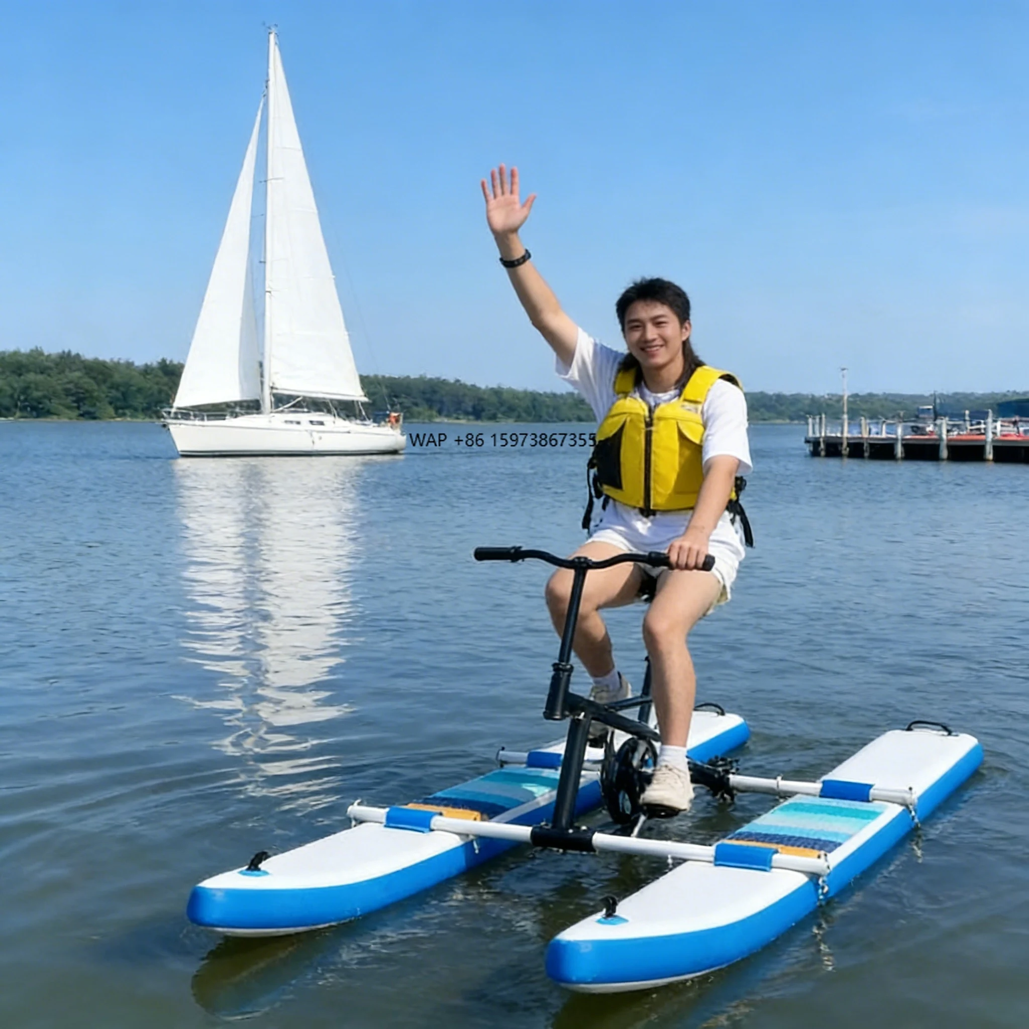 

High performance water bike pedal boat efficient fast water bike suitable for fitness training water sports competitions