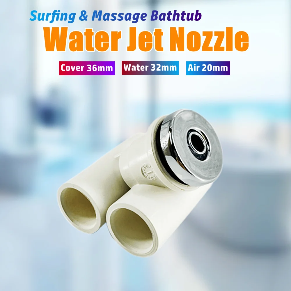 36mm Cover 32mm Water Massage Bathtub Water Jet Nozzle Chromed Cap PVC Body Bathtub Bubble Nozzle Hot Tub Water Jet Nozzle