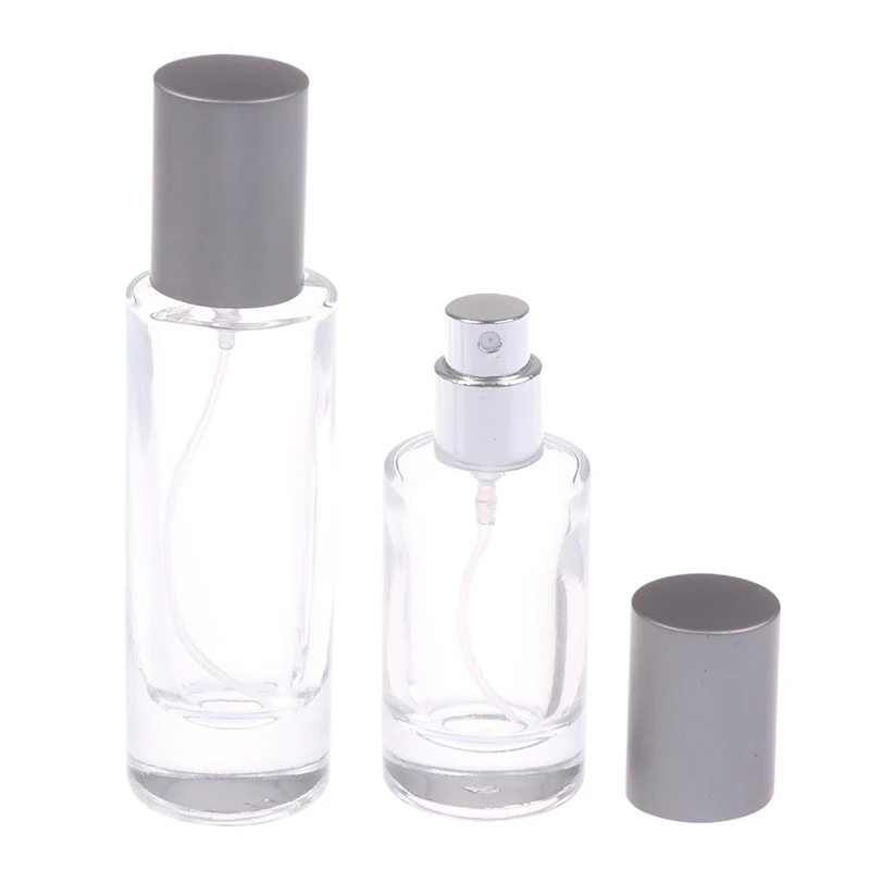 Frasco De Spray De Perfume De Vidro, Cabeça De Spray De Alumínio, Frasco De Perfume Dispenser, Pressione O Frasco Vazio, 20 ml, 30ml, 2Pcs