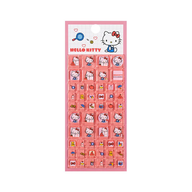 2025 Sanrio Hello Kitty pegatinas cuadradas Anime teléfono portátil decoración de equipaje creativo DIY calcomanía de diamantes de imitación juguetes para niños dibujos animados