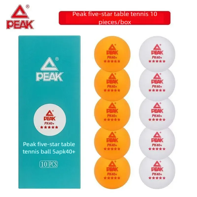 

Мячи для настольного тенниса PEAK 5-Star PK40+ ABS, 10 шт. (5 белых + 5 желтых), профессиональные мячи для соревнований и тренировок