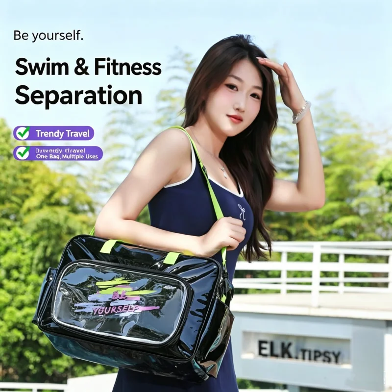 Swimming Bag Large Capacity Waterproof Dry & Wet Separation Handbag, Beach Bag Sports Fitness Swim Accessories Storage Bag