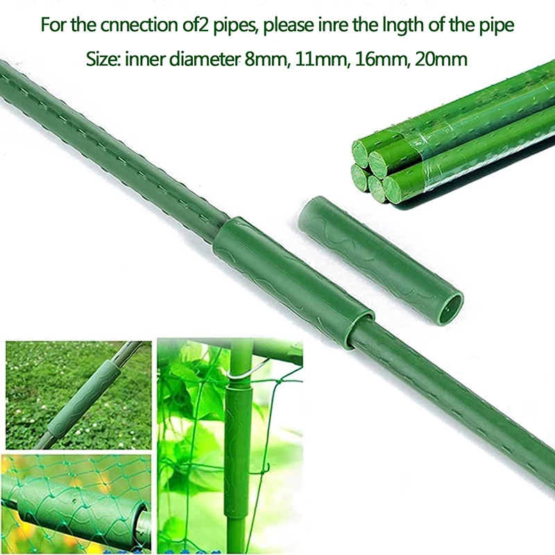 8/11/16/20mm Gardening Plant Support Connecting Pipe Vines Climbing Plant Support Frame Stake Connector Grafting Stick Connector