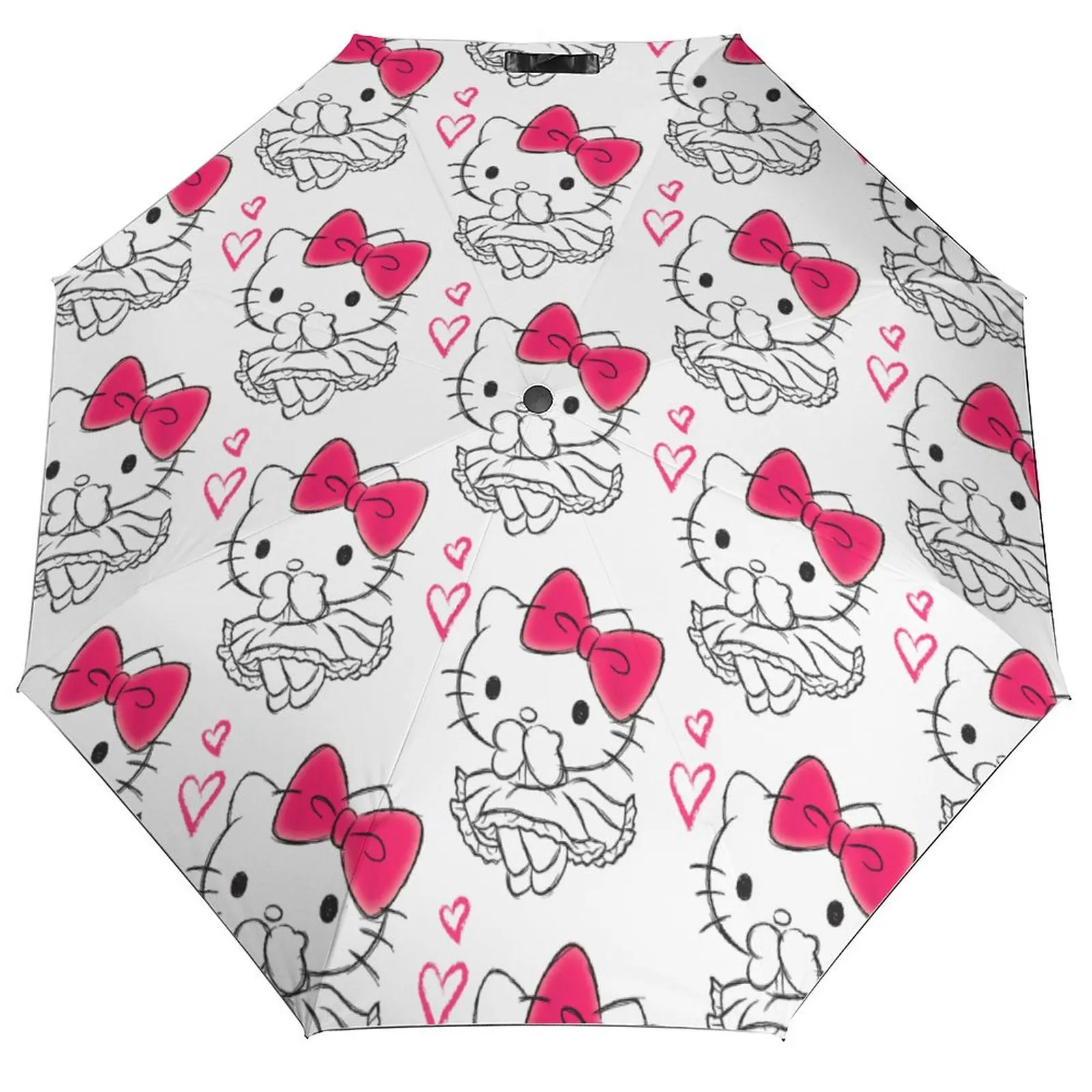

Складной зонт Hello Kitty Girly Hearts, устойчивый к ультрафиолетовому излучению зонт для женщин и мужчин, милые зонты для солнца и кемпинга
