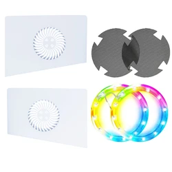 Upper Part AC Surface Faceplate with Cooling Vent and Led Hard ABS Separated Replacement Cover Skin Plates for PS5 Slim