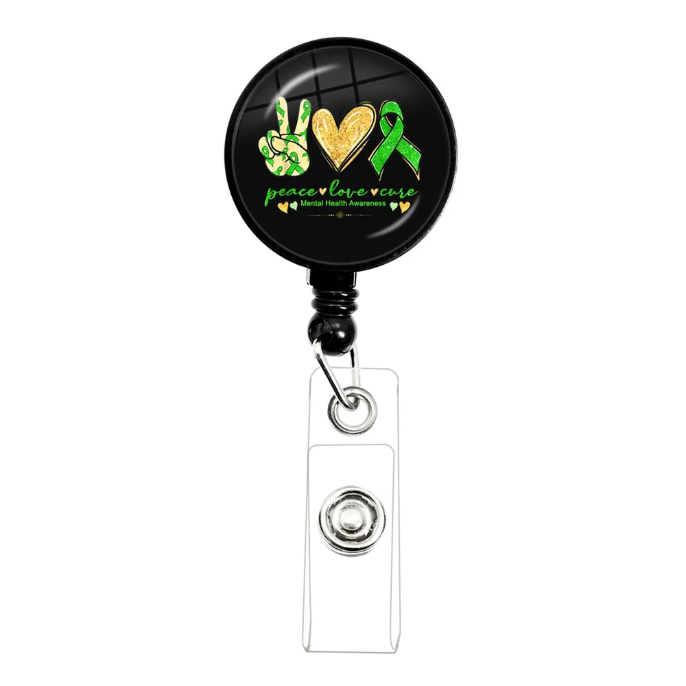 Porte-Badge rétractable en matière de santé mentale, porte-carte d'identité, broches, cadeau, pour médecin, dentiste