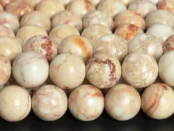 Natural stone Milky white Imperial Jasper Beads Gemstone Loose Beads Round Shape Size Options  6/8/10mm for Jewelry Making