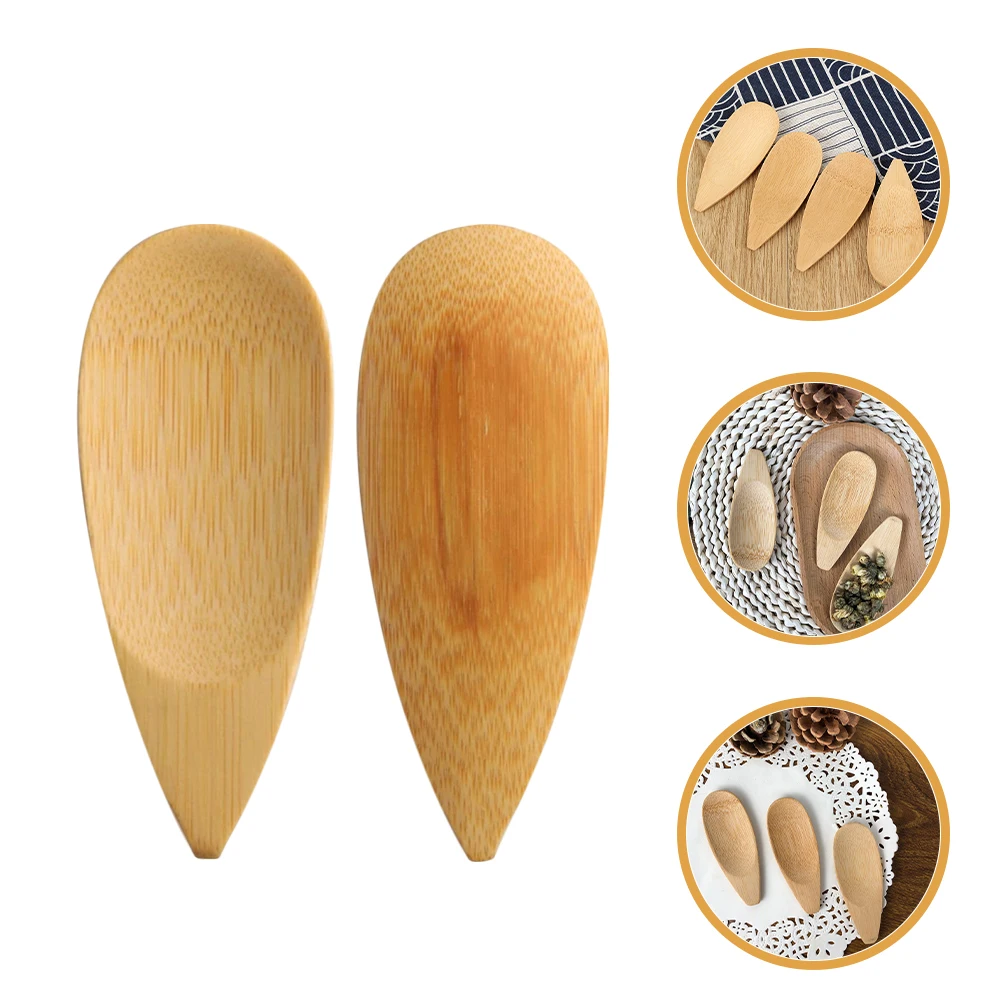 

12pcs Bamboo Dessert Spoons 4 Inch Mini Wooden Scoop For Tea Sugar Spice Stirring Ice Cream Jam Honey Yogurt Canning