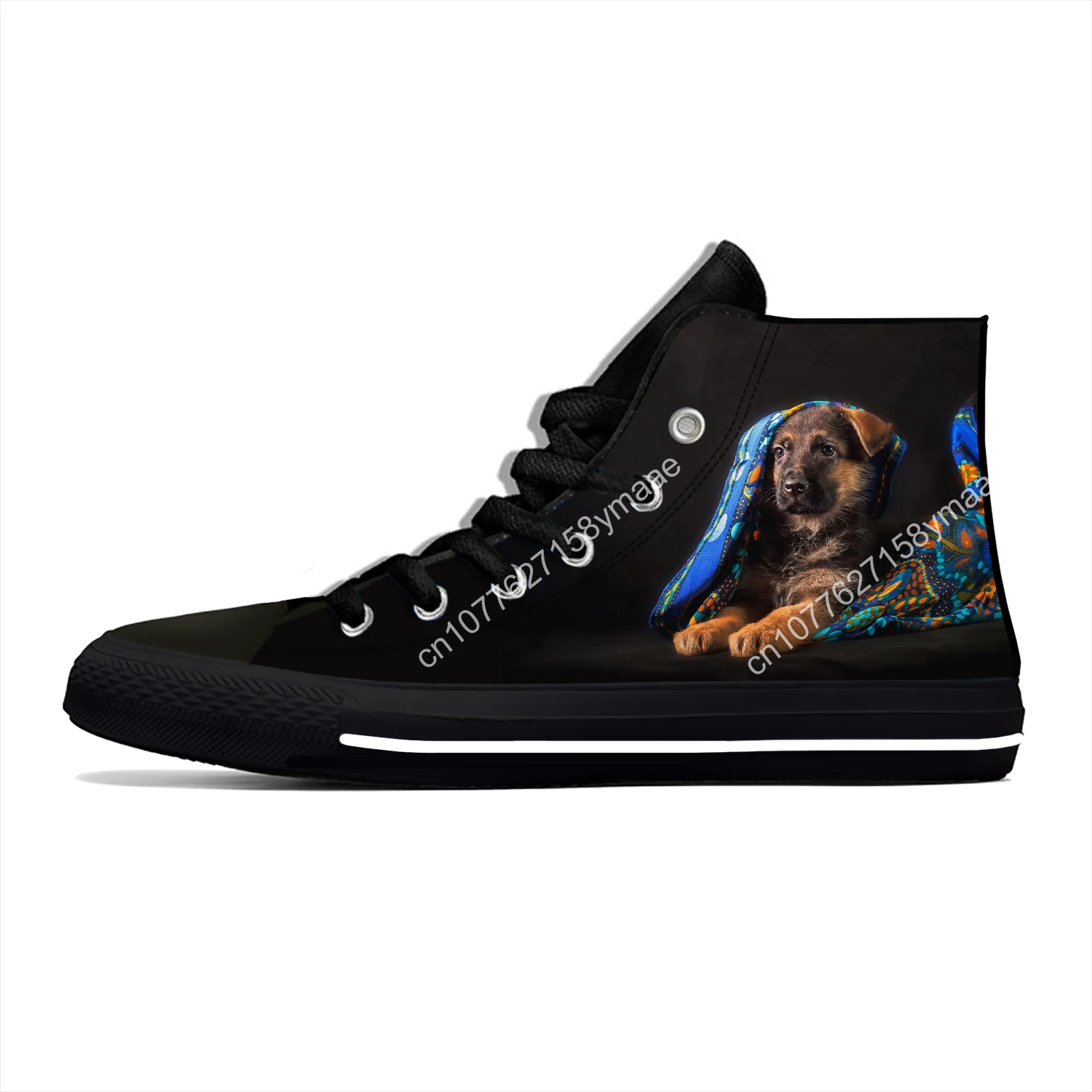 Hot Summer German Shepherd Dog Animal Cut Kawaii Fashion High Top Canvas Shoes Men Women Casual Sneakers Classic Board Shoes