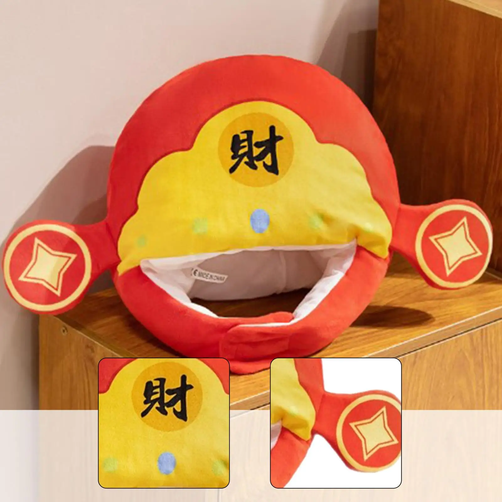 

Cute Plush Hat God of Wealth Novelty Photo Prop for Halloween Festival Party