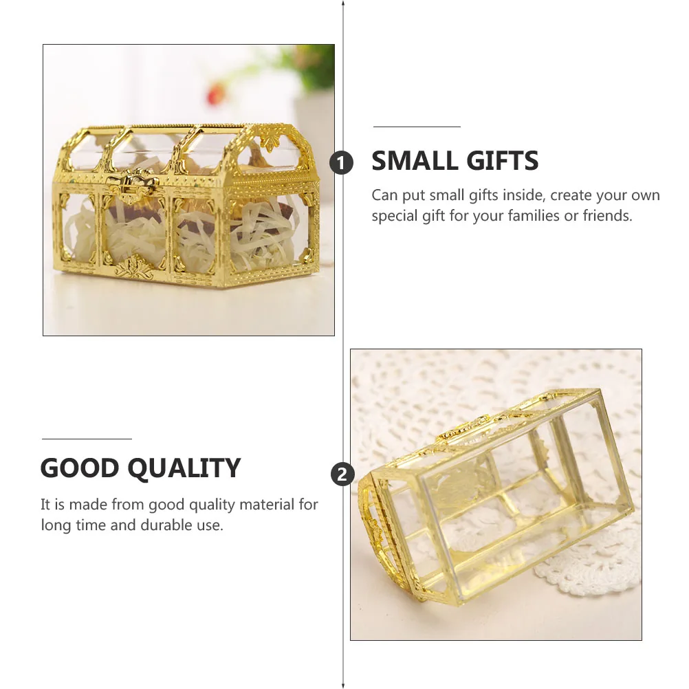 

2Pcs Treasure Chest Shaped Gift Boxes Cute Decorative Storage Containers for chocolates Party Birthday Festival Banquet